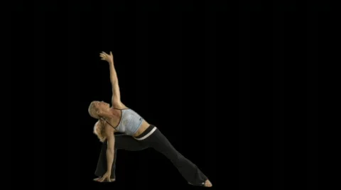 Yoga practice (HD with alpha channel) Stock Footage 79941