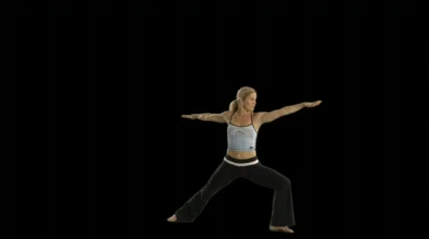 Yoga practice (HD with alpha channel) Stock Footage 79976