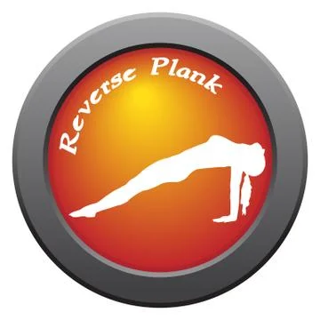Yoga Reverse Plank Pose Red Icon Illustrazione stock