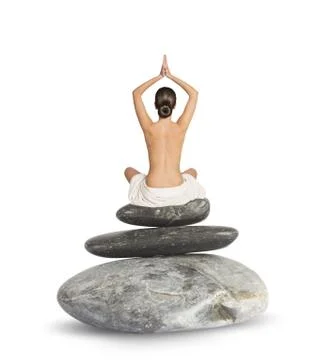 Yoga on rocks Stock Photos