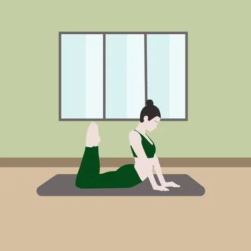 Yoga in the room Stock Illustration