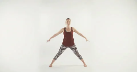 Yoga routine on white background Stock Footage 68297421