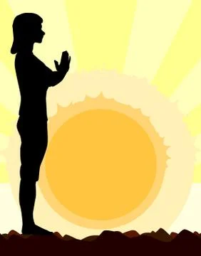 Yoga salutation Stock Illustration