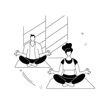 Yoga school abstract concept vector illustration. Stock Illustration