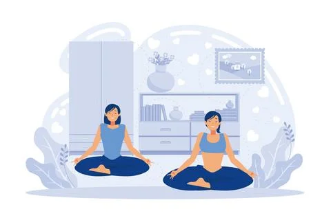 Yoga school abstract concept vector illustration. Yoga and fitness studio, .. イラスト素材