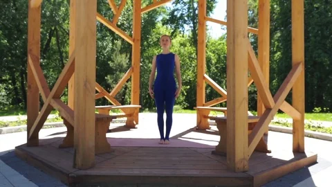 Yoga set for accuracy and flexibility training Stock Footage 90380699