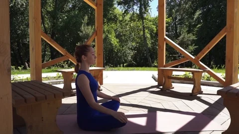 Yoga set with push ups in motion Video stock 90381190