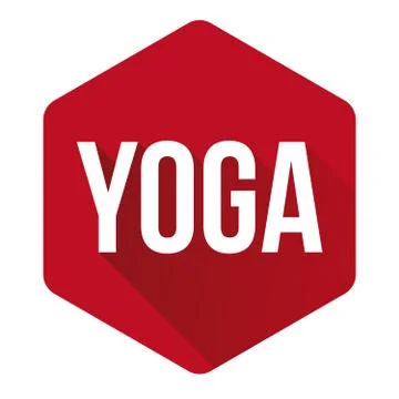 Yoga sign button red Stock Illustration
