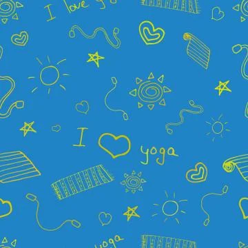 Yoga sign seamless vector pattern  background illustration Stock Illustration