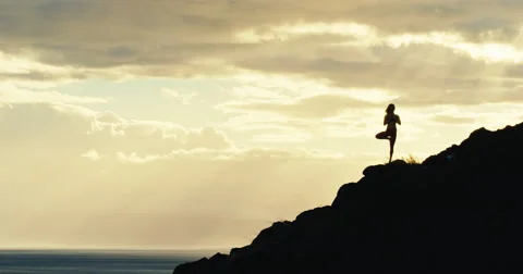 Yoga Silhouette Stock Footage 66165373