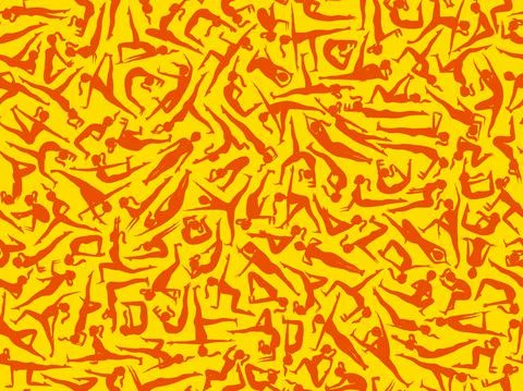 Yoga silhouettes pattern Stock Illustration