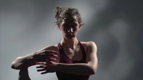 Yoga, slow motion of woman's hands behind back Video stock 10902430