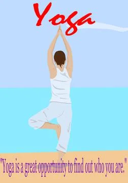 Yoga is the source of youth. Stock Illustration