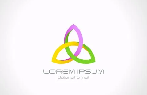 Yoga spa harmony logo vector template. triple sign icon symbol. Stock Illustration