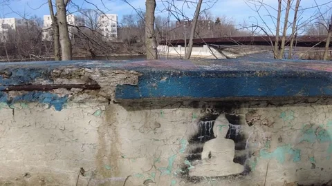 Yoga statue stencil painted Stock Footage 236025134