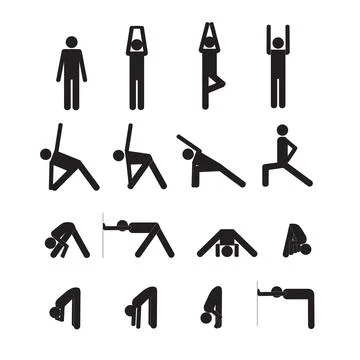 Yoga stick man Stock Illustration