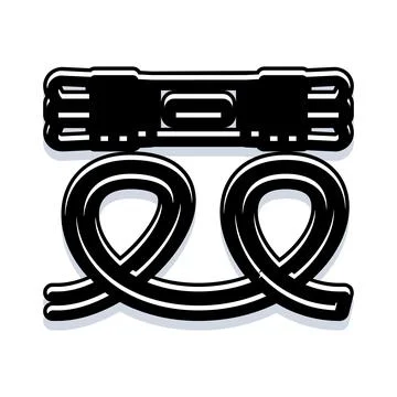 Yoga strap exercise stretching equipment line icon Stock Illustration