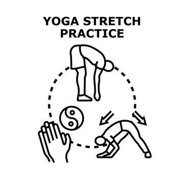 Yoga stretch practice concept illustration with person exercising Stock Illustration