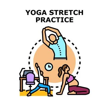 Yoga stretch practice concept vector illustration Stock-Illustration