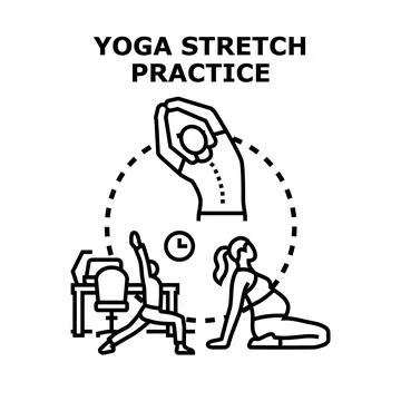 Yoga stretch practice concept vector illustration Stock Illustration