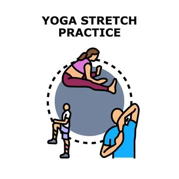Yoga stretch practice movement exercises concept Stock-Illustration