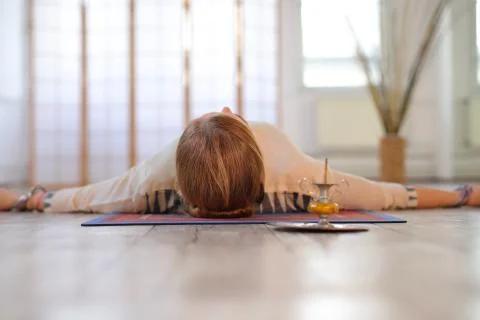 Yoga in studio Stock Photos