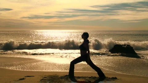 Yoga sun salutation - HD Stock Footage