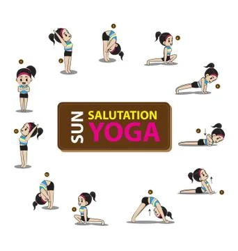 Yoga sun salutation Illustrazione stock