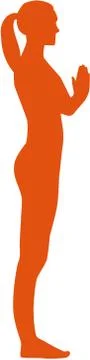 Yoga sun salutation - Position one pranamasana Stock Illustration