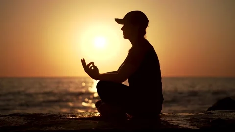 Yoga at sunrise Stock Footage 140829525