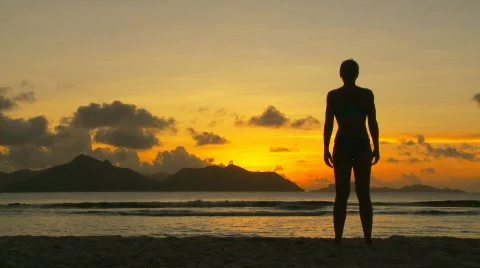 Yoga at sunset part I Stock Footage