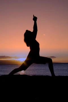 Yoga at Sunset 스톡 사진