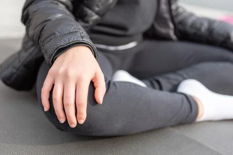 Yoga teachers protesting against the blockade and restrictions of Covid-19 in Stock Photos