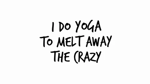 Yoga Text Transition - I do yoga to melt away the crazy Video stock 91103387