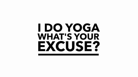 Yoga Text Transition - I do yoga whats your excuse Stock Footage 91103979