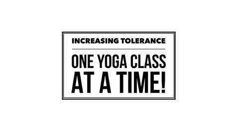 Yoga Text Transition - Increasing tolerance one yoga class at a time Stock Footage 91102070