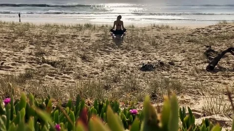 Yoga Timelapse on the Beach Stock Footage 124409528