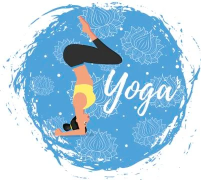 Yoga training vector illustration in flat style Stock Illustration