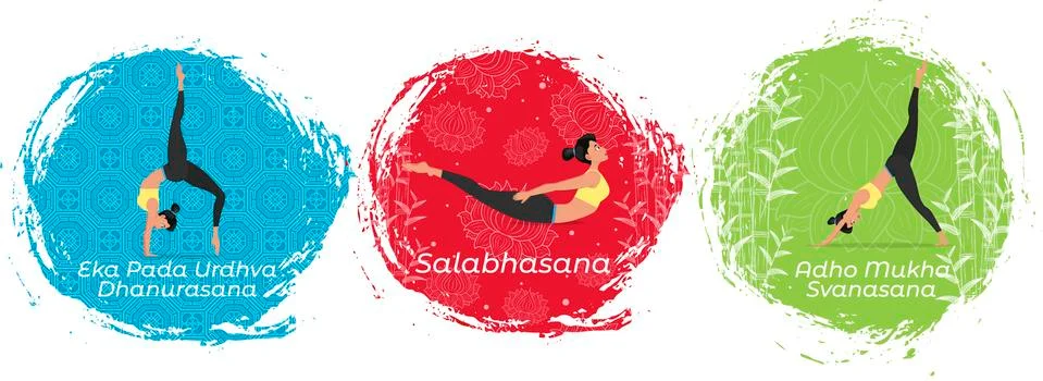 Yoga training vector illustration in flat style Stock Illustration