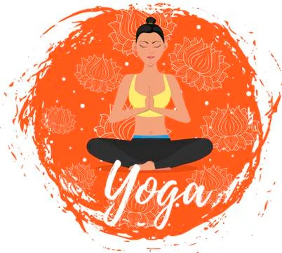 Yoga training vector illustration in flat style Stock Illustration
