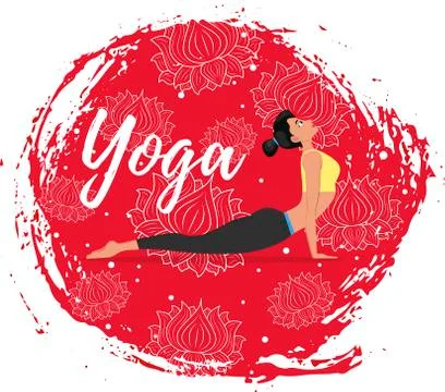 Yoga training vector illustration in flat style Stock Illustration