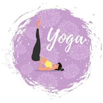 Yoga training vector illustration in flat style Stock Illustration