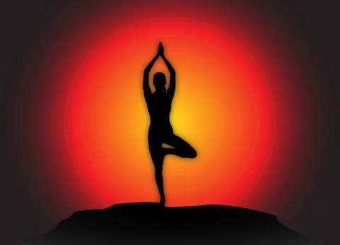 Yoga Tree Pose Background Stock Illustration
