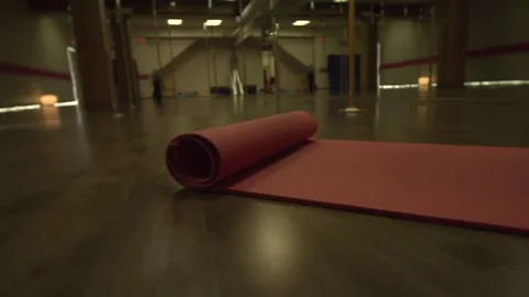 Yoga Unrolling Matt Stock Footage 78759732