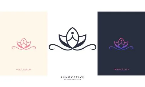 Yoga vector logo design image, symbol vector illustration design template Stock Illustration