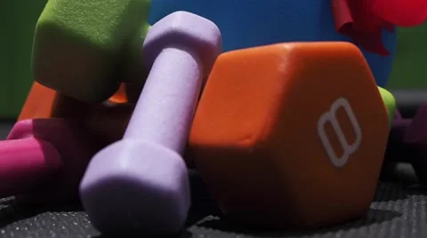 Yoga weights in a studio Stock Footage 59730155