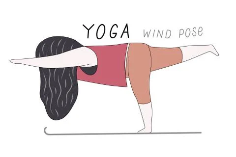 Yoga wind pose Stock Illustration