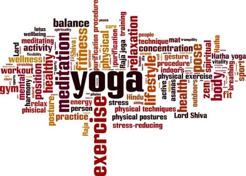 Yoga word cloud Stock Illustration
