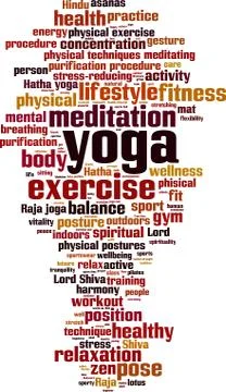 Yoga word cloud Stock Illustration