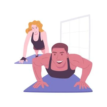 Yoga workout isolated cartoon vector illustrations. Ilustración de archivo
